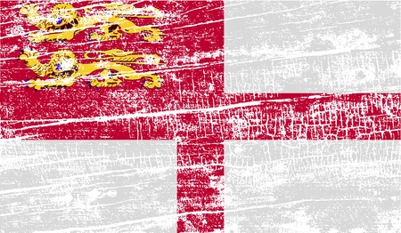 Flag of Sark with old texture. Vector illustrationのイラスト素材
