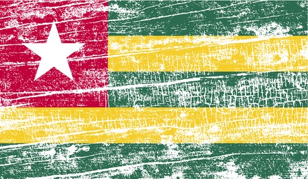 Flag of Togo with old texture. Vector illustrationのイラスト素材