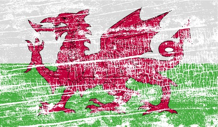 Flag of Wales with old texture. Vector illustrationのイラスト素材