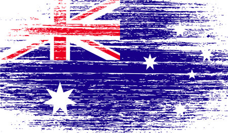 Flag of Australia with old texture. Vector illustrationのイラスト素材