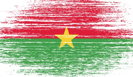 Flag of Burkina Faso with old texture. Vector illustrationのイラスト素材