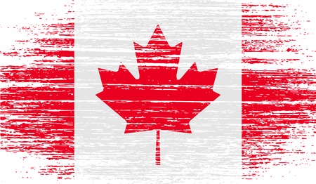 Flag of Canada with old texture. Vector illustrationのイラスト素材