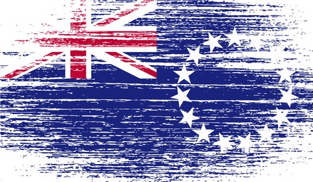 Flag of Cook islands with old texture. Vector illustrationのイラスト素材