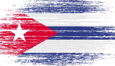 Flag of Cuba with old texture. Vector illustrationのイラスト素材