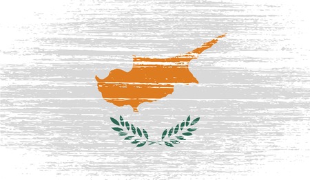 Flag of Cyprus with old texture. Vector illustrationのイラスト素材