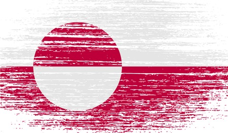 Flag of Greenland with old texture. Vector illustrationのイラスト素材