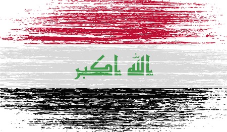 Flag of Iraq with old texture. Vector illustrationのイラスト素材