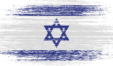 Flag of Israe with old texture. Vector illustrationのイラスト素材
