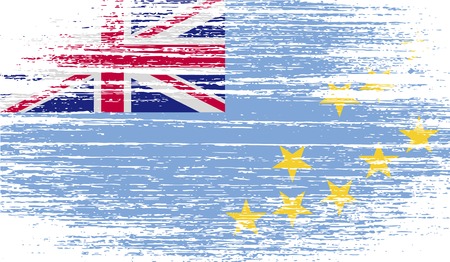 Flag of Tuvalu with old texture. Vector illustrationのイラスト素材