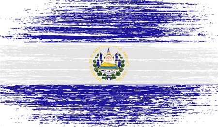 Flag of El Salvador with old texture. Vector illustrationのイラスト素材