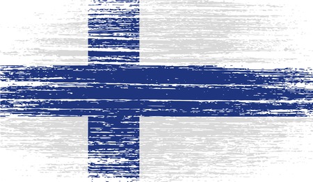 Flag of Finland with old texture. Vector illustrationのイラスト素材