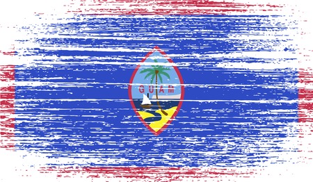 Flag of Guam with old texture. Vector illustrationのイラスト素材