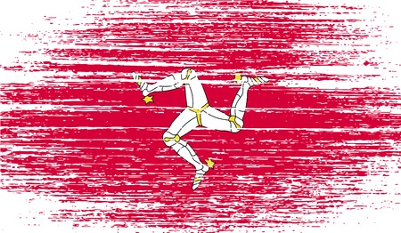 Flag of Isle of man with old texture. Vector illustrationのイラスト素材