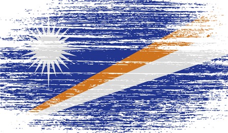Flag of Marshall Islands with old texture. Vector illustrationのイラスト素材