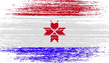 Flag of Mordovia with old texture. Vector illustrationのイラスト素材