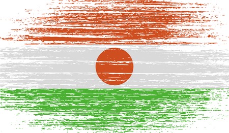 Flag of Niger with old texture. Vector illustrationのイラスト素材