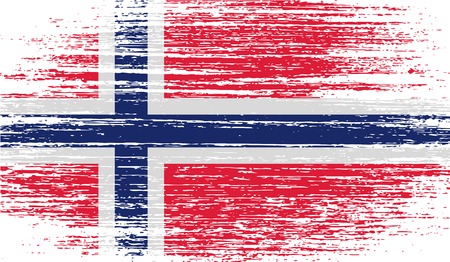 Flag of Norway with old texture. Vector illustrationのイラスト素材