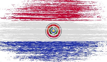 Flag of Paraguay with old texture. Vector illustrationのイラスト素材