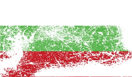 Flag of Bulgaria with old texture. Vector illustrationのイラスト素材
