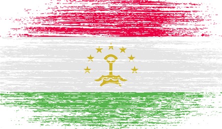 Flag of Tajikistan with old texture. Vector illustrationのイラスト素材