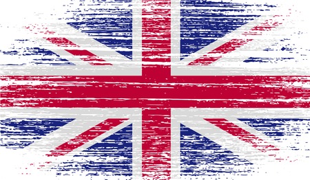 Flag of United Kingdom with old texture. Vector illustrationのイラスト素材