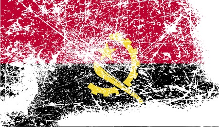 Flag of Angola with old texture. Vector illustrationのイラスト素材