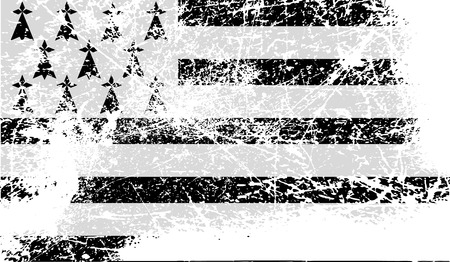 Flag of Brittany with old texture. Vector illustrationのイラスト素材