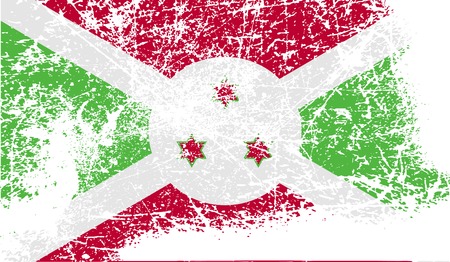 Flag of Burundi with old texture. Vector illustrationのイラスト素材