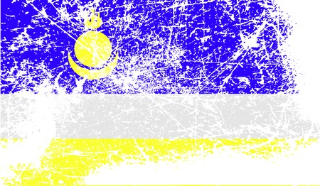 Flag of Buryatia with old texture. Vector illustrationのイラスト素材