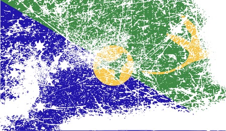 Flag of Christmas Island with old texture. Vector illustrationのイラスト素材