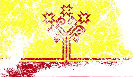 Flag of Chuvashia with old texture. Vector illustrationのイラスト素材