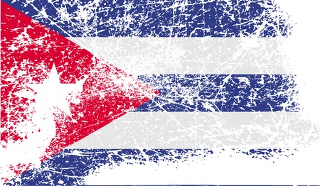 Flag of Cuba with old texture. Vector illustrationのイラスト素材
