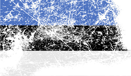 Flag of Estonia with old texture. Vector illustrationのイラスト素材
