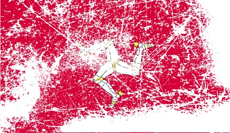Flag of Isle of man with old texture. Vector illustrationのイラスト素材