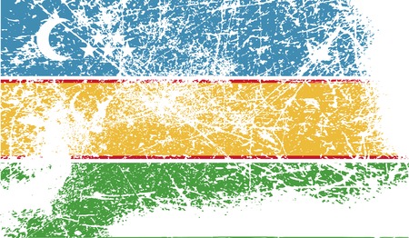 Flag of Karakalpakstan with old texture. Vector illustrationのイラスト素材