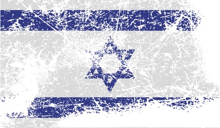 Flag of Israe with old texture. Vector illustrationのイラスト素材