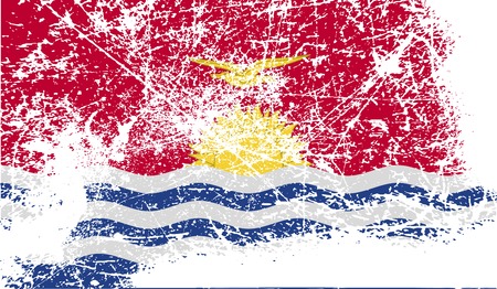 Flag of Kiribati with old texture. Vector illustrationのイラスト素材