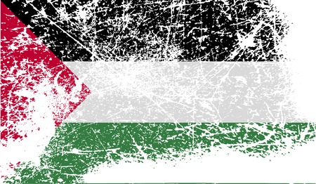 Flag of Palestine with old texture. Vector illustrationのイラスト素材
