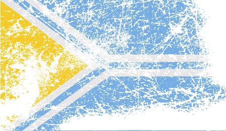 Flag of Tuva Republic, Russia with old texture. Vector illustrationのイラスト素材