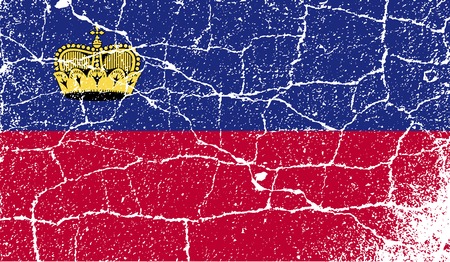 Flag of Liechtenstein with old texture. Vector illustration Flag of Liechtenstein with old texture. Vector illustration