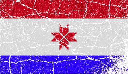 Flag of Mordovia with old texture. Vector illustrationのイラスト素材