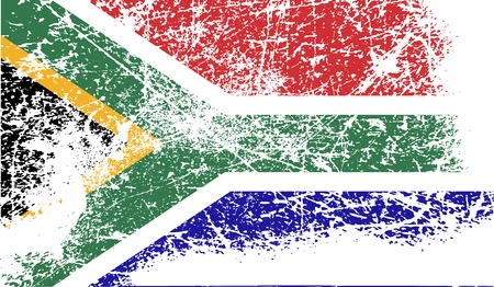 Flag of South Africa with old texture. Vector illustrationのイラスト素材