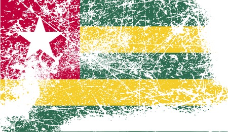 Flag of Togo with old texture. Vector illustrationのイラスト素材