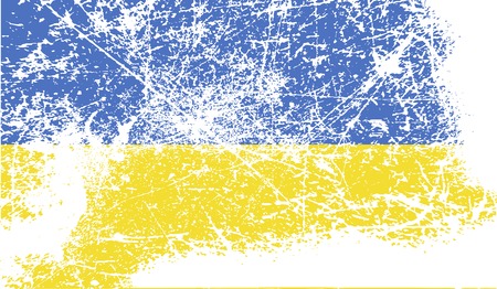Flag of Ukraine with old texture. Vector illustrationのイラスト素材