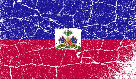 Flag of Haiti with old texture. Vector illustrationのイラスト素材