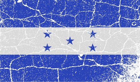Flag of Honduras with old texture. Vector illustrationのイラスト素材