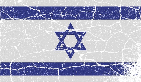 Flag of Israe with old texture. Vector illustrationのイラスト素材