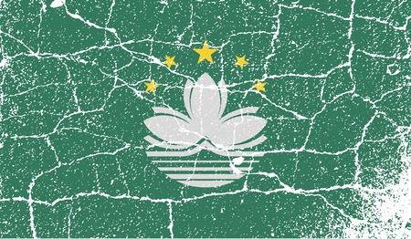 Flag of Macau with old texture. Vector illustrationのイラスト素材