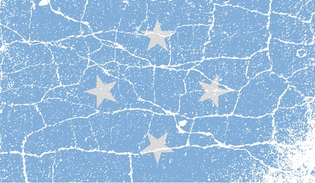 Flag of Micronesia with old texture. Vector illustrationのイラスト素材