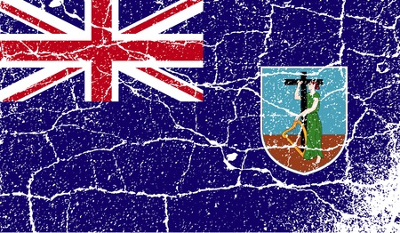Flag of Montserrat with old texture. Vector illustrationのイラスト素材